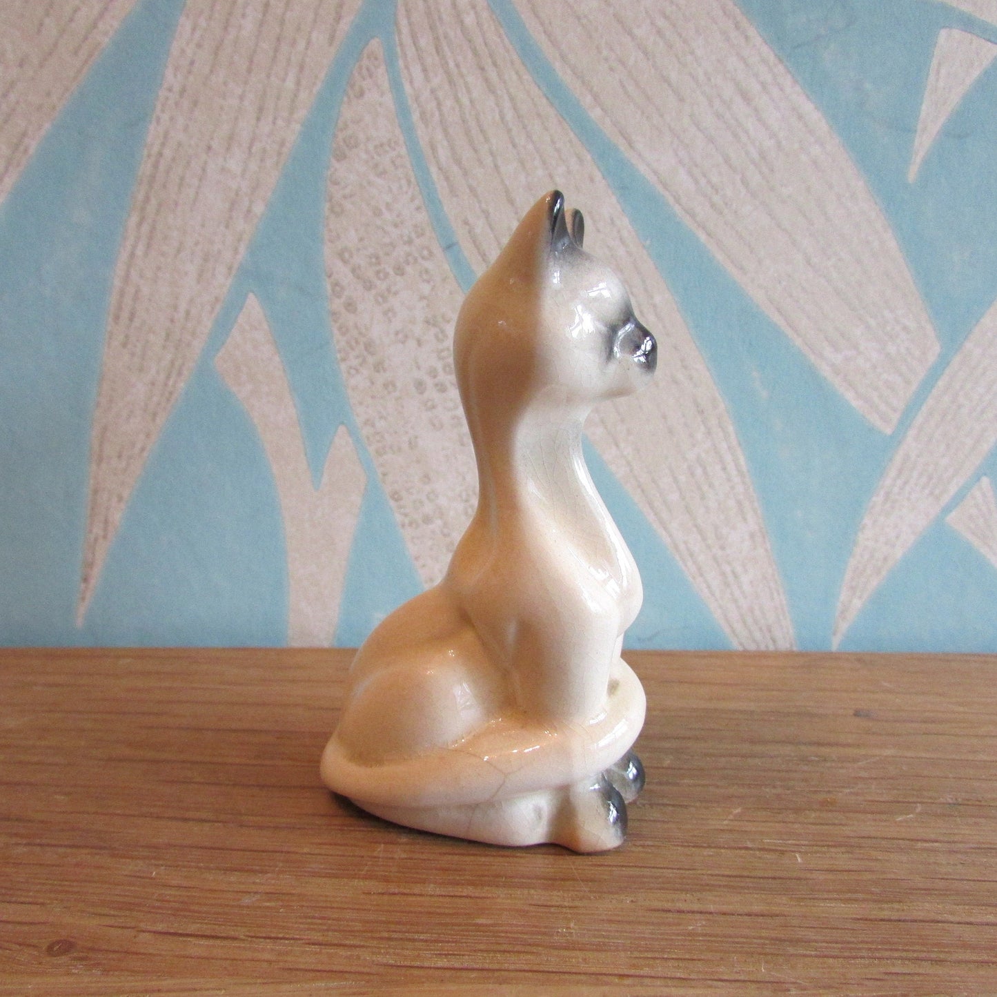 Vintage ceramic Siamese cat figurine