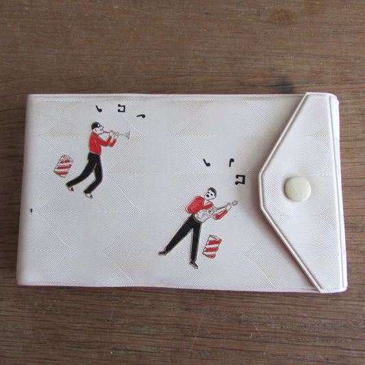 1960s miniature manicure set with musical-themed pouch