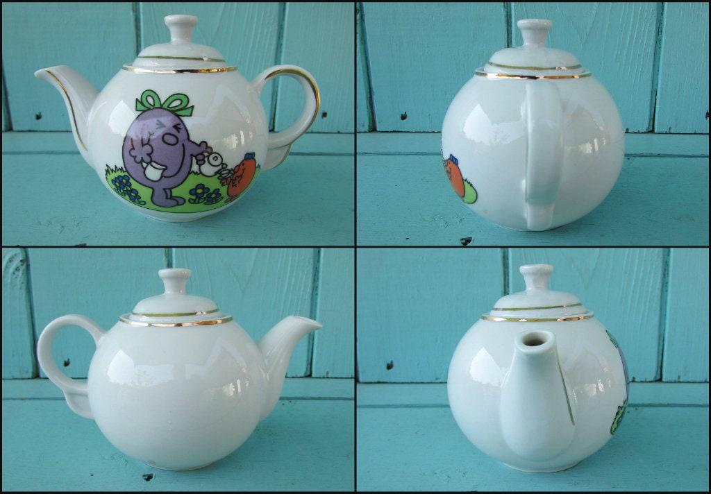 1980s Mr. Men Little Miss china doll's teaset with original box