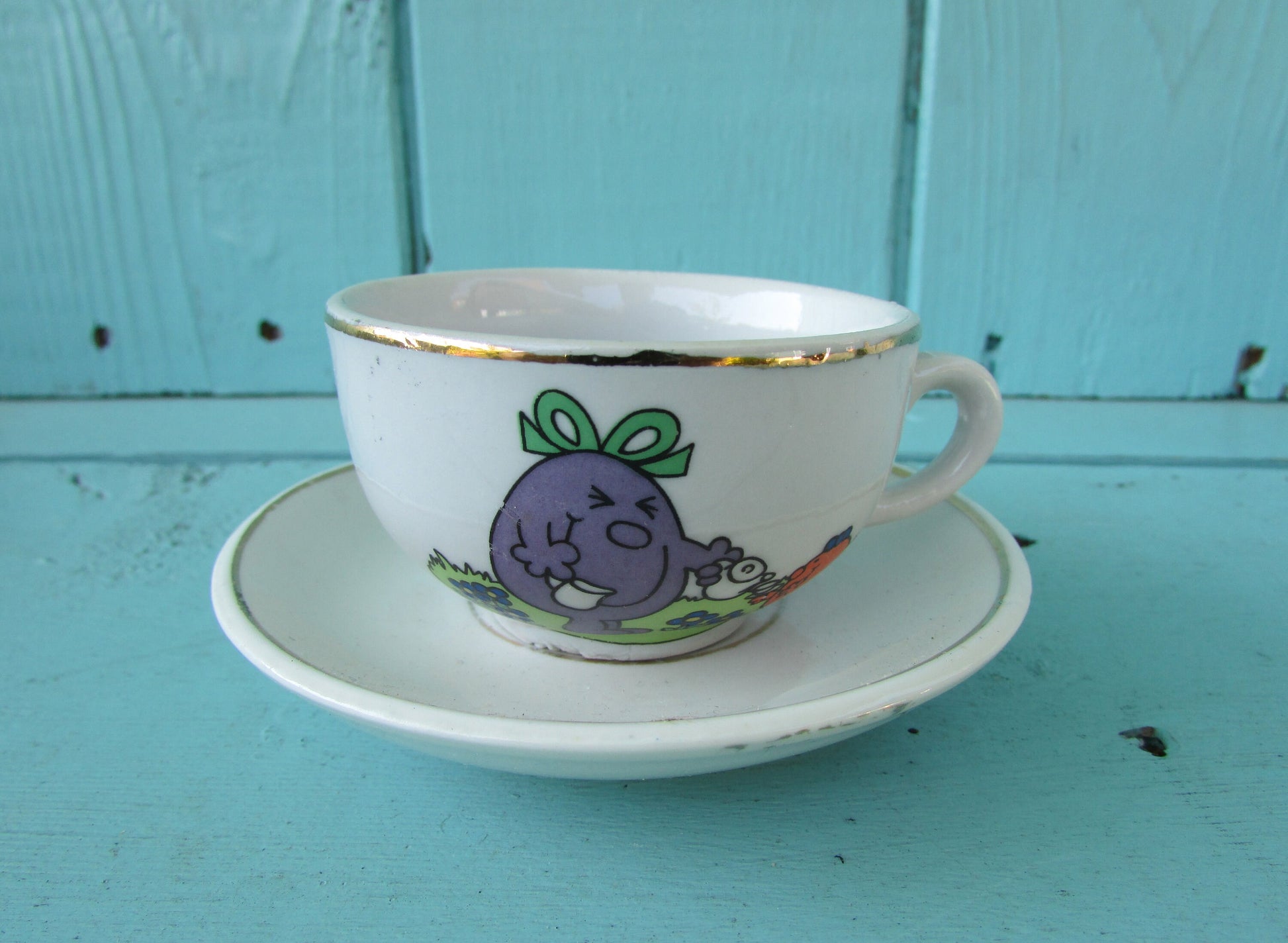 1980s Mr. Men Little Miss china doll's teaset with original box