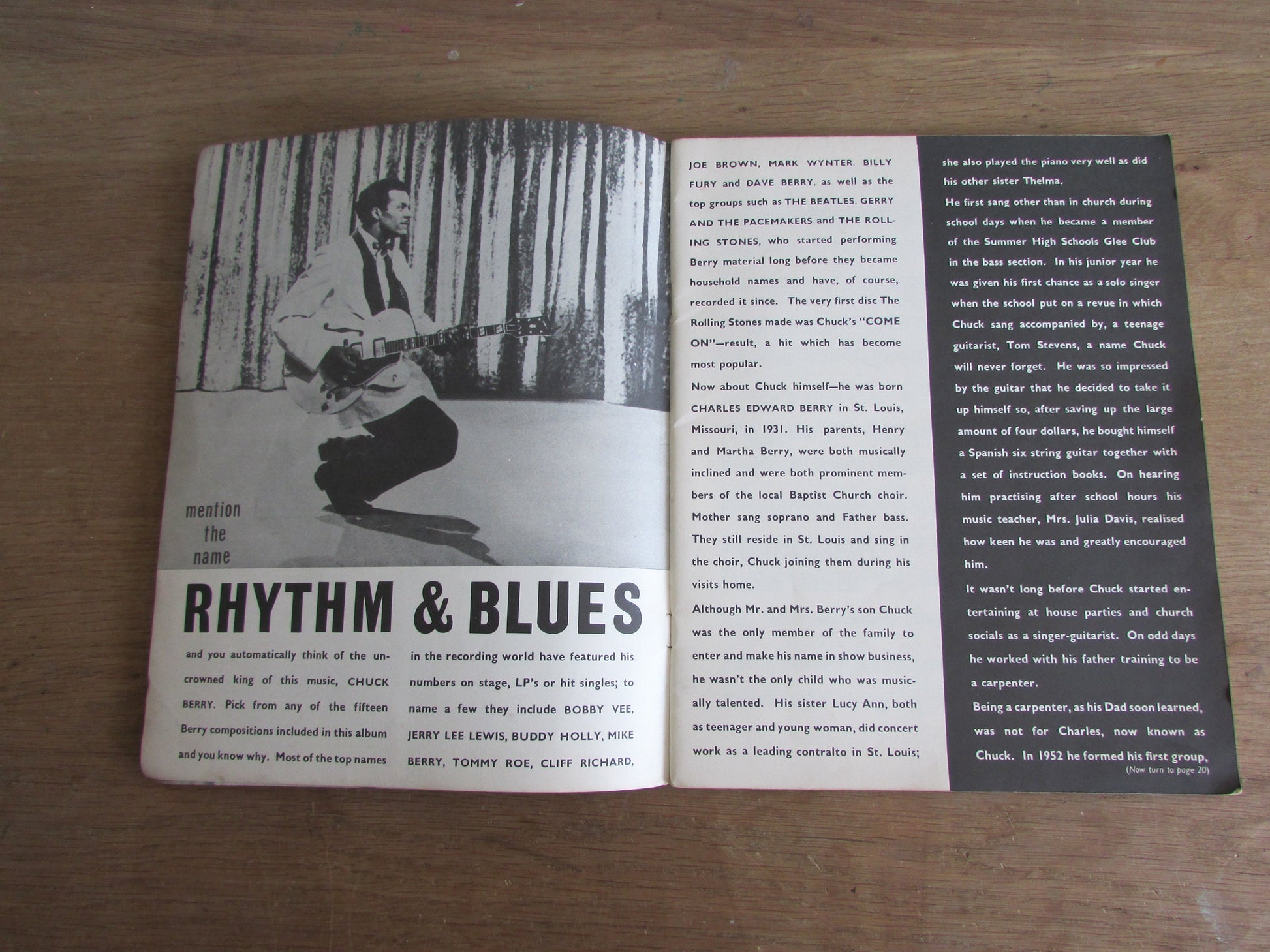Vintage Chuck Berry Album of Rhythm & Blues sheet music, lyrics and guitar