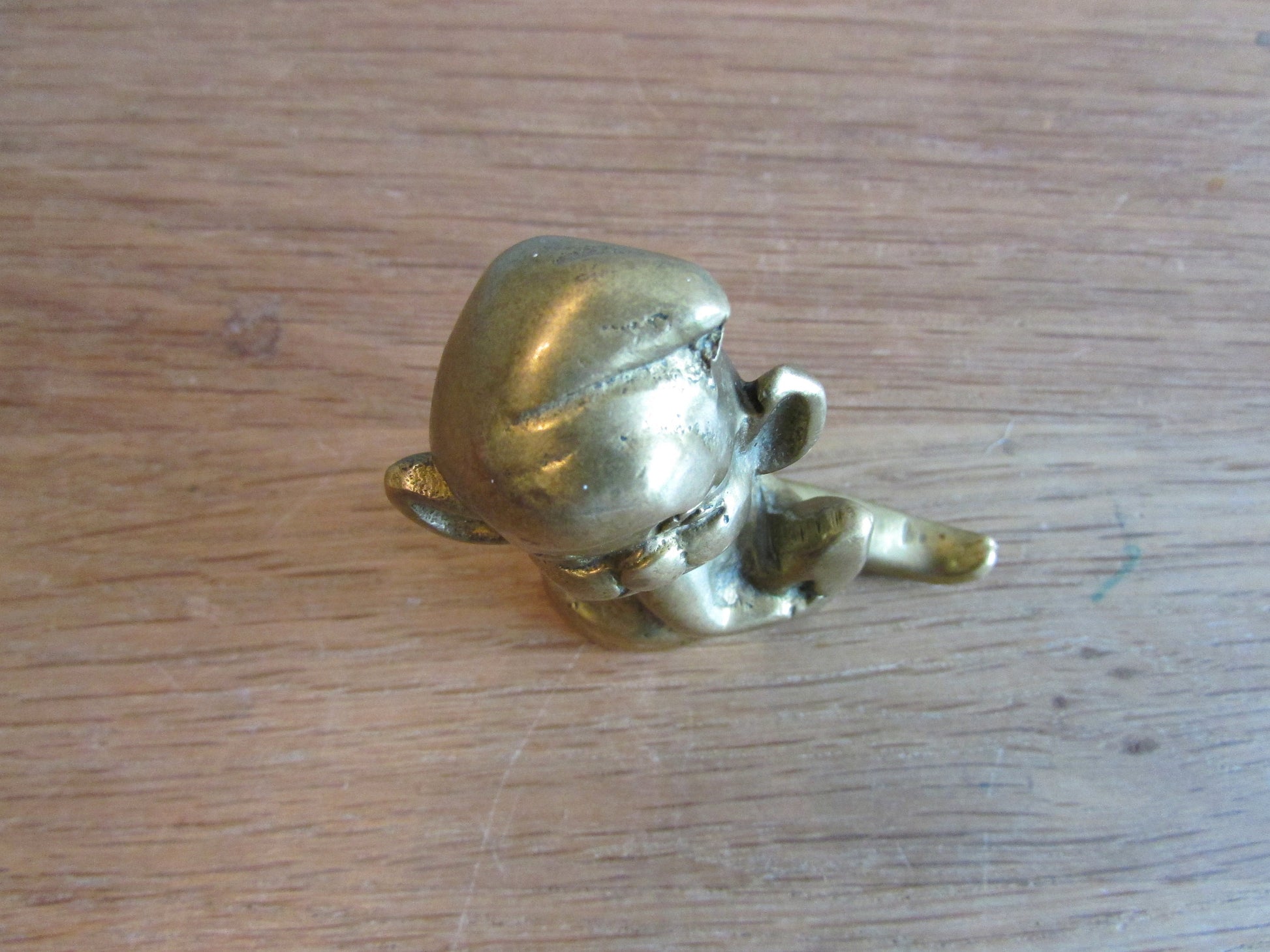 Vintage solid brass pixie ornament
