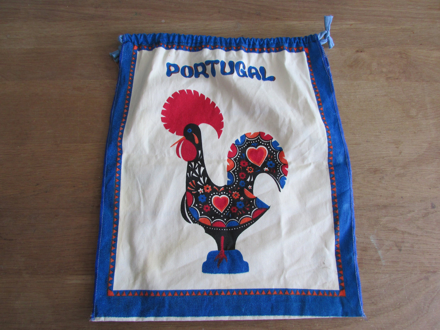 Vintage Portugal souvenir drawstring bag