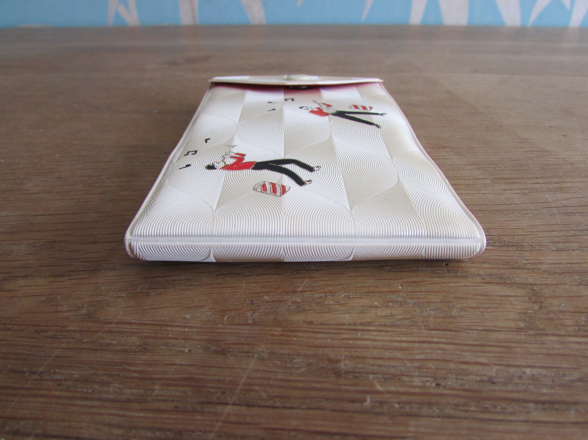 1960s miniature manicure set with musical-themed pouch