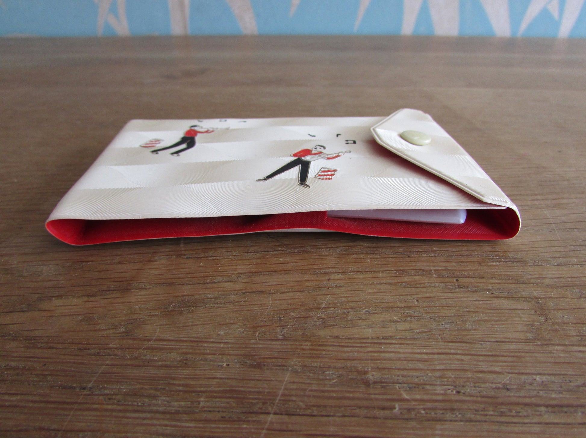 1960s miniature manicure set with musical-themed pouch