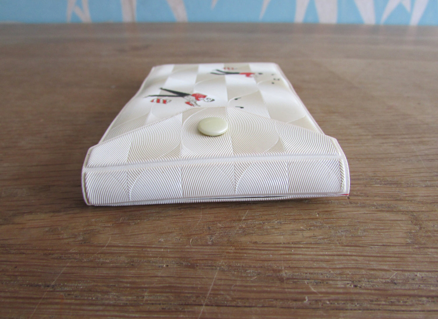 1960s miniature manicure set with musical-themed pouch
