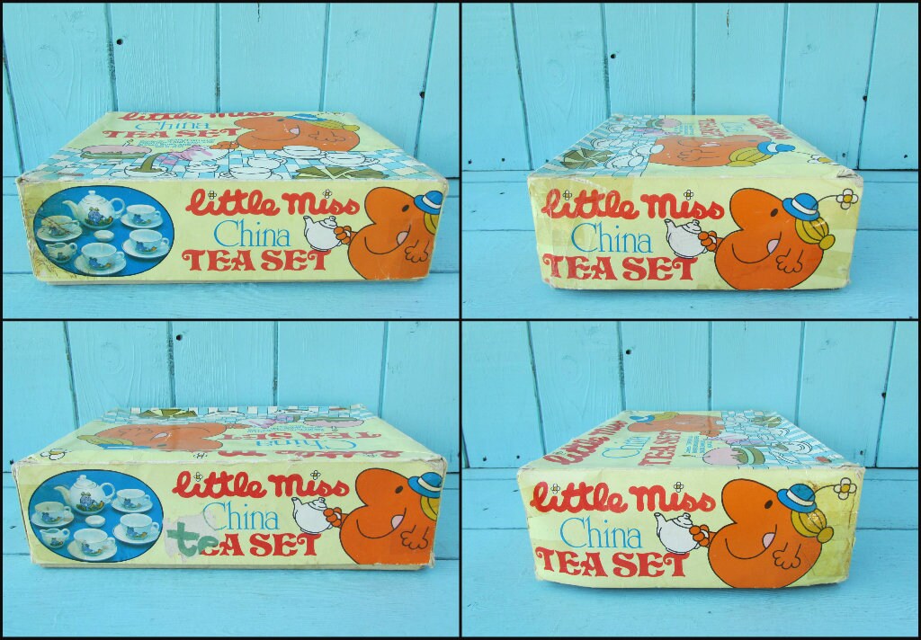 1980s Mr. Men Little Miss china doll's teaset with original box