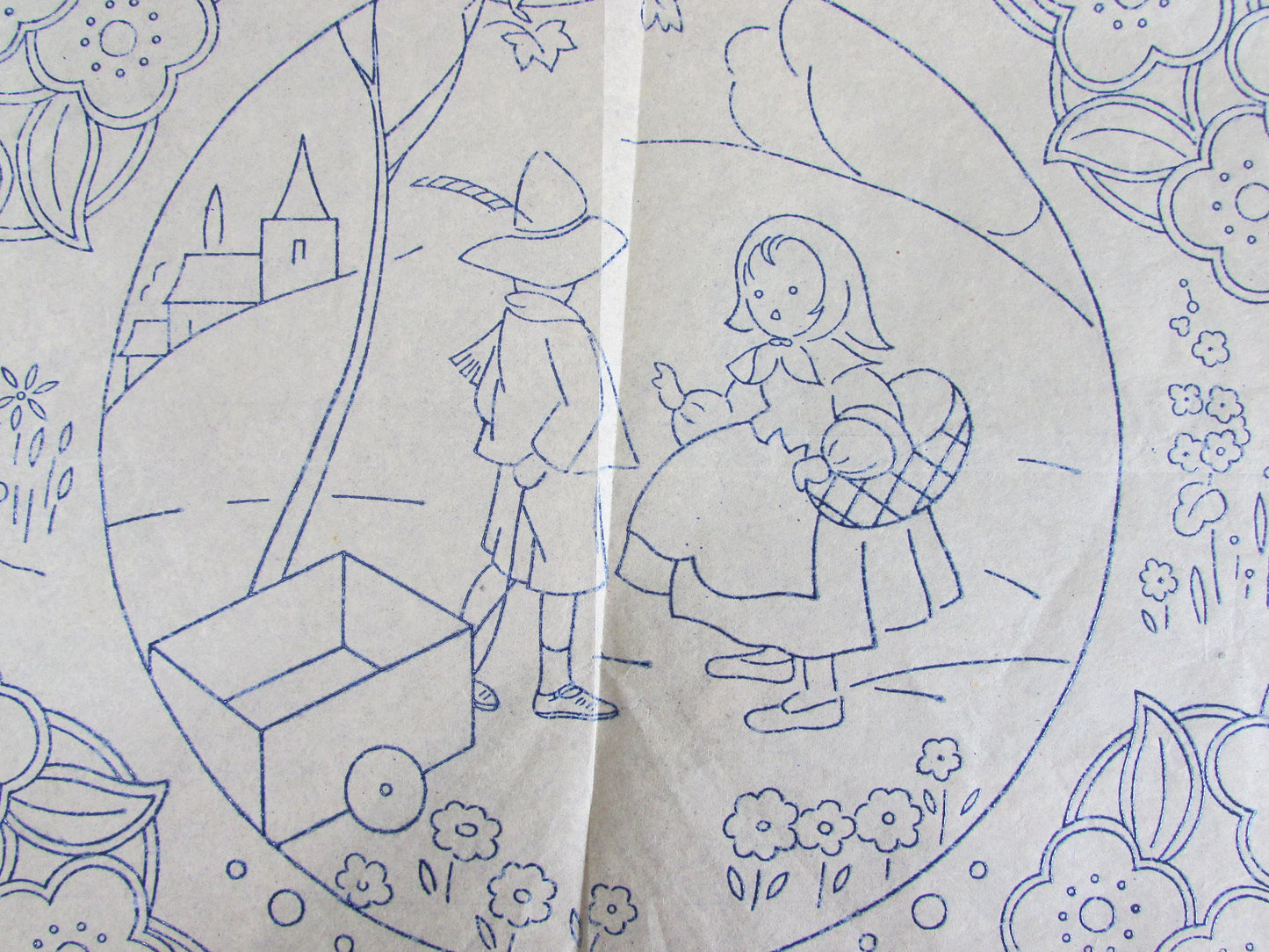 Unused vintage Weldon's Ladies Journal Jack & Jill  No.21802 embroidery transfer