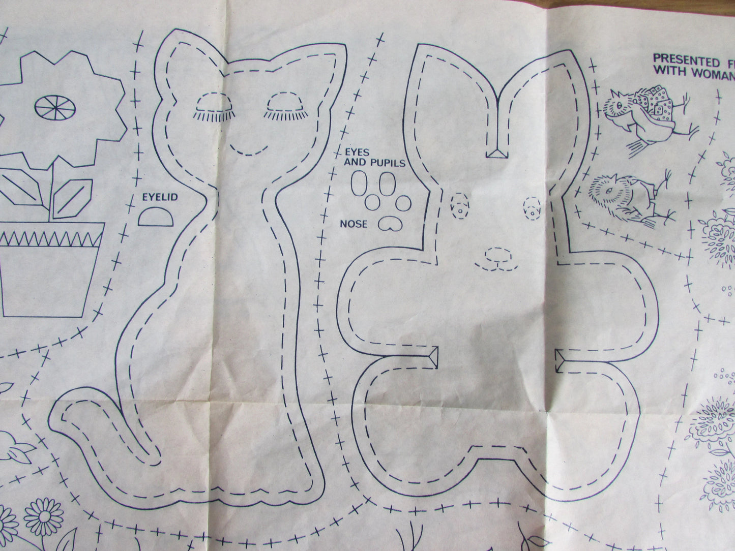 Unused vintage Woman's Weekly nursery-themed embroidery transfer