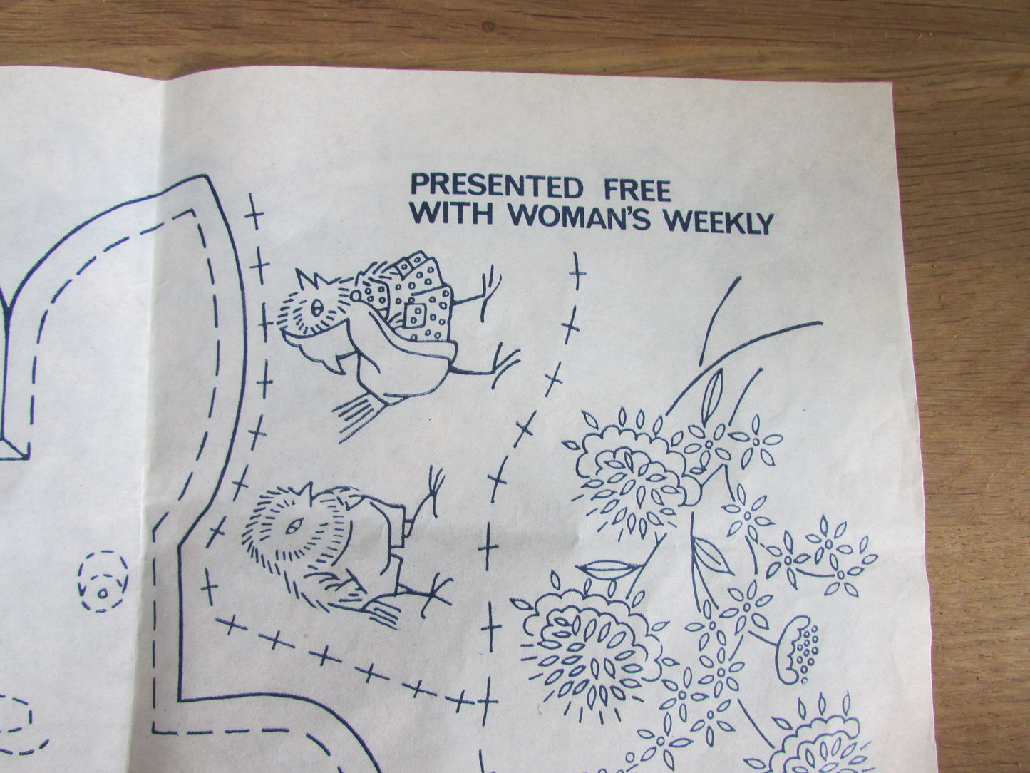 Unused vintage Woman's Weekly nursery-themed embroidery transfer