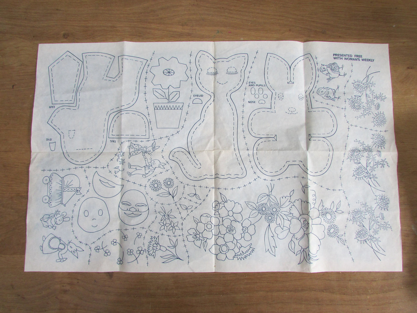 Unused vintage Woman's Weekly nursery-themed embroidery transfer