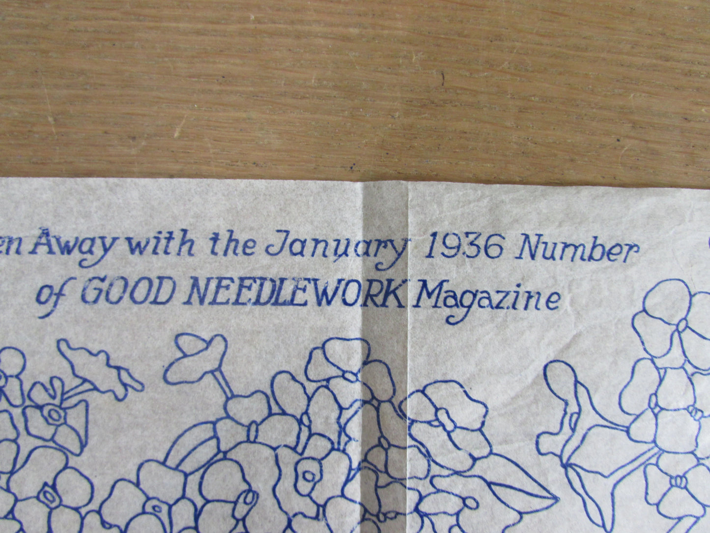 Unused January 1936 Good Needlework & Knitting Magazine potted primula embroidery transfer