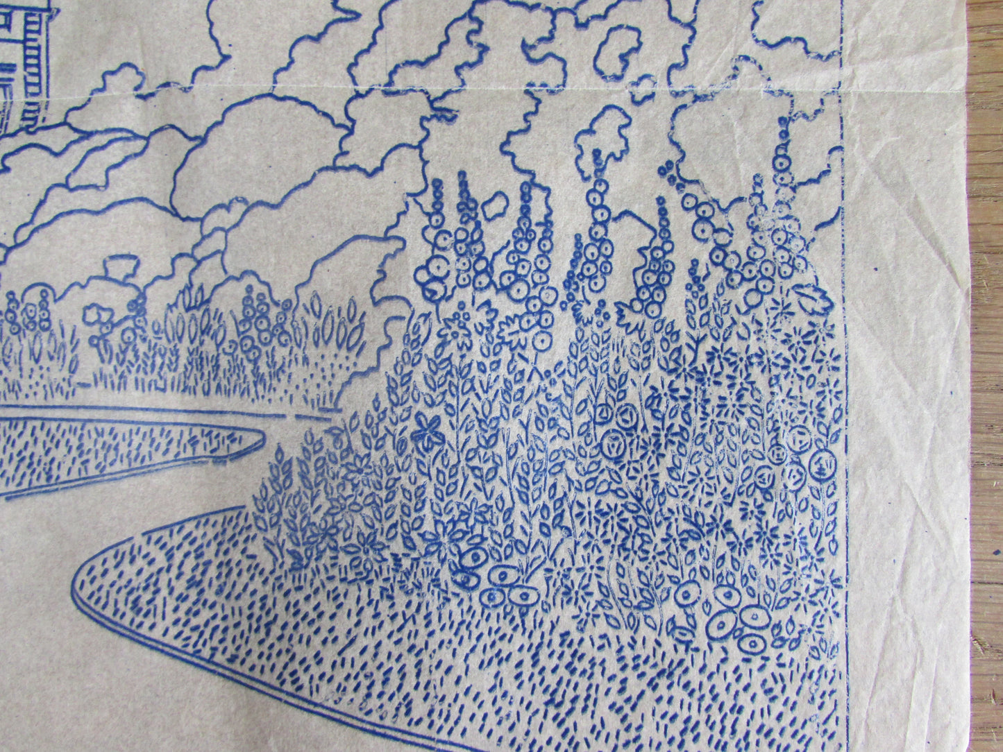 Unused November 1936 Good Needlework & Knitting Magazine manor house and gardens embroidery transfer