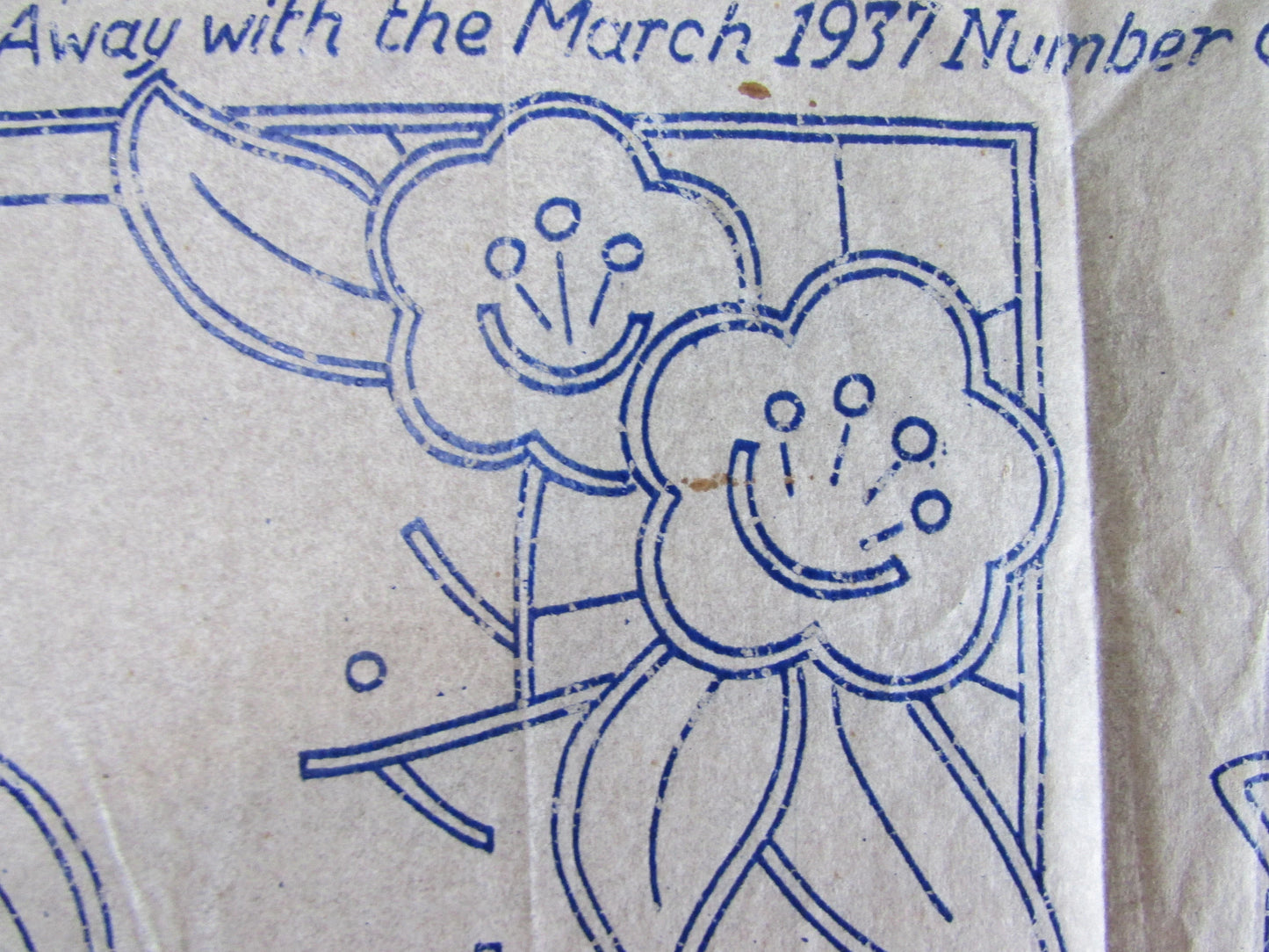 Unused March 1937 Good Needlework & Knitting Magazine flower borders embroidery transfer