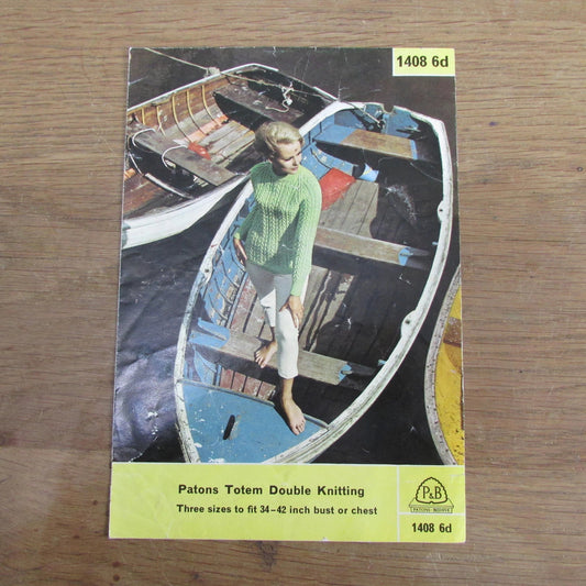 1960s Patons No.1408 knitting pattern for raglan sweater