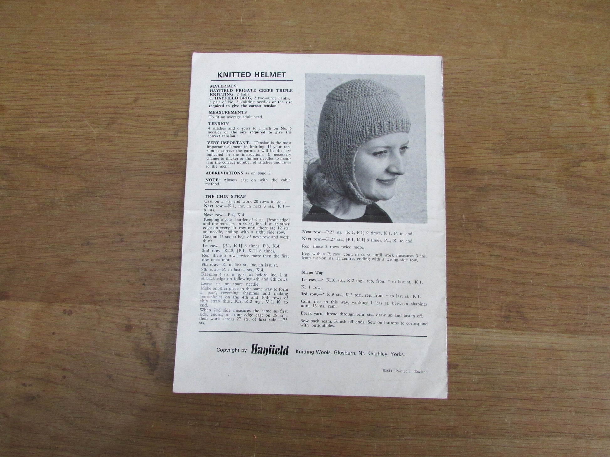 Vintage Hayfield H/5 Hats & Mittens knitting booklet
