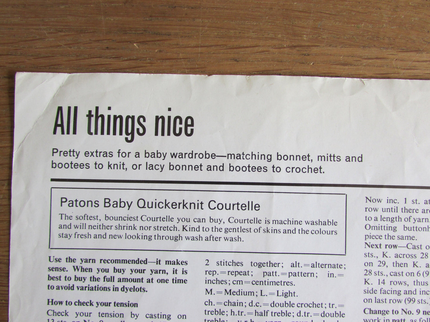 1960s Patons 2071 knitting & crochet booklet for baby accessories
