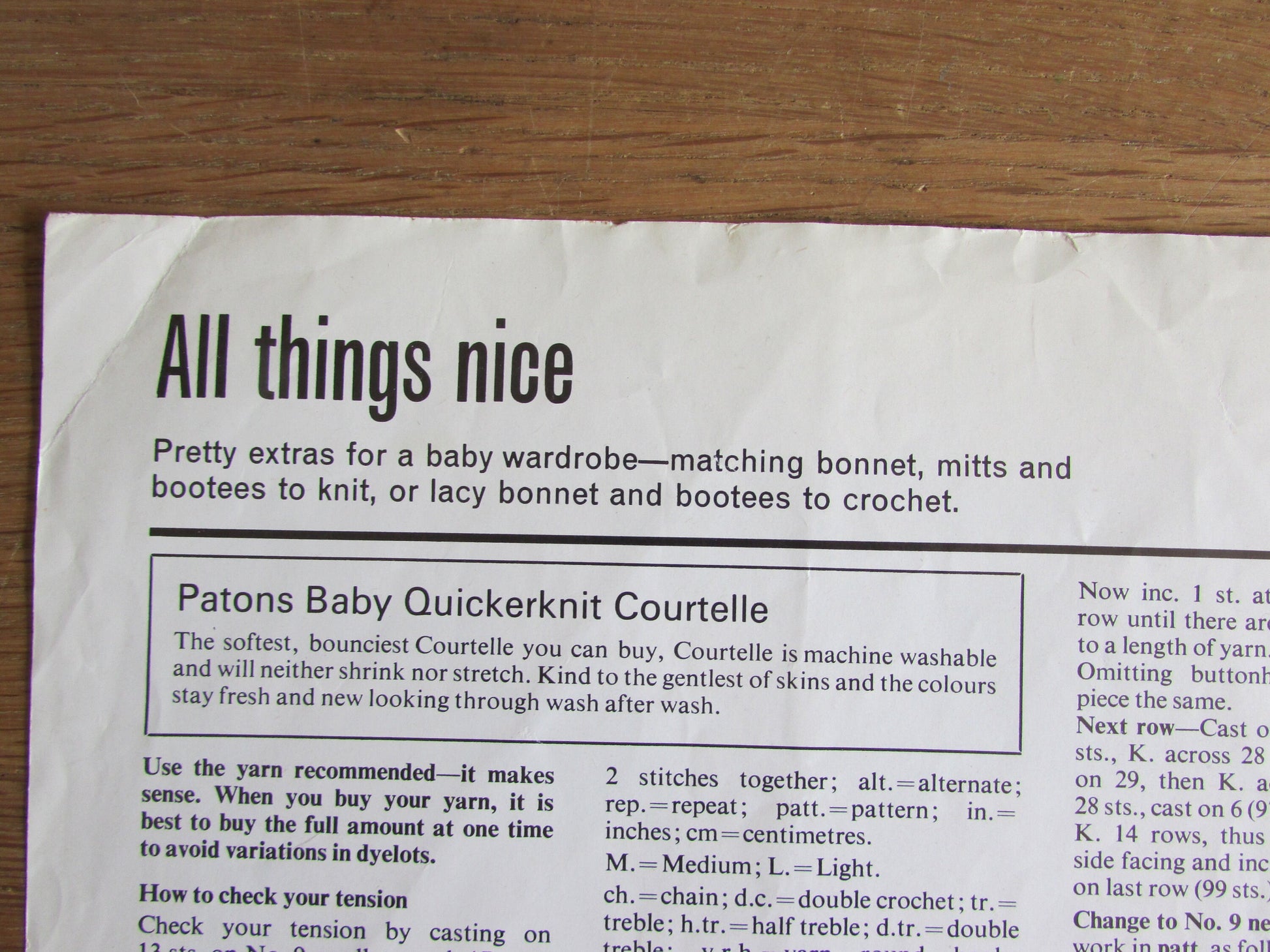 1960s Patons 2071 knitting & crochet booklet for baby accessories