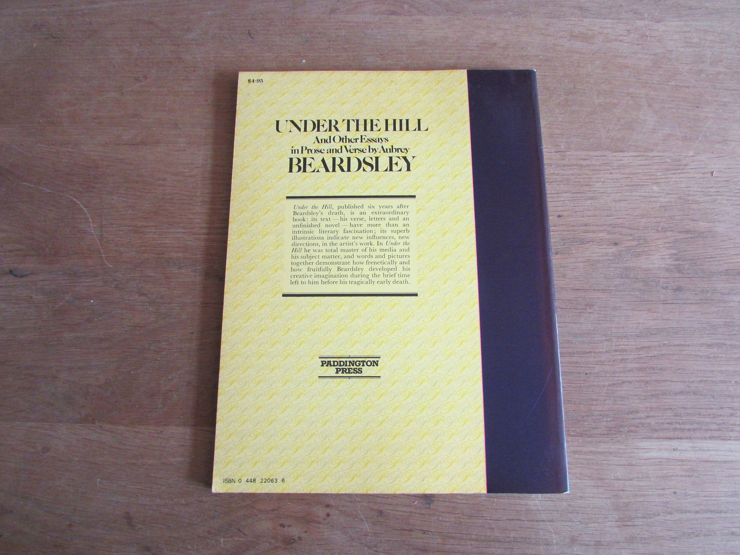 Under The Hill and Other Essays in Prose & Verse, by Aubrey Beasley (Softback, 1977)