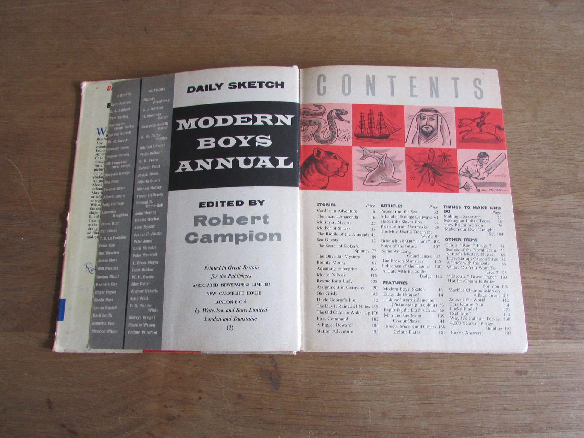 Daily Sketch Modern Boys Annual, edited by Robert Campion (Hardback, 1960)