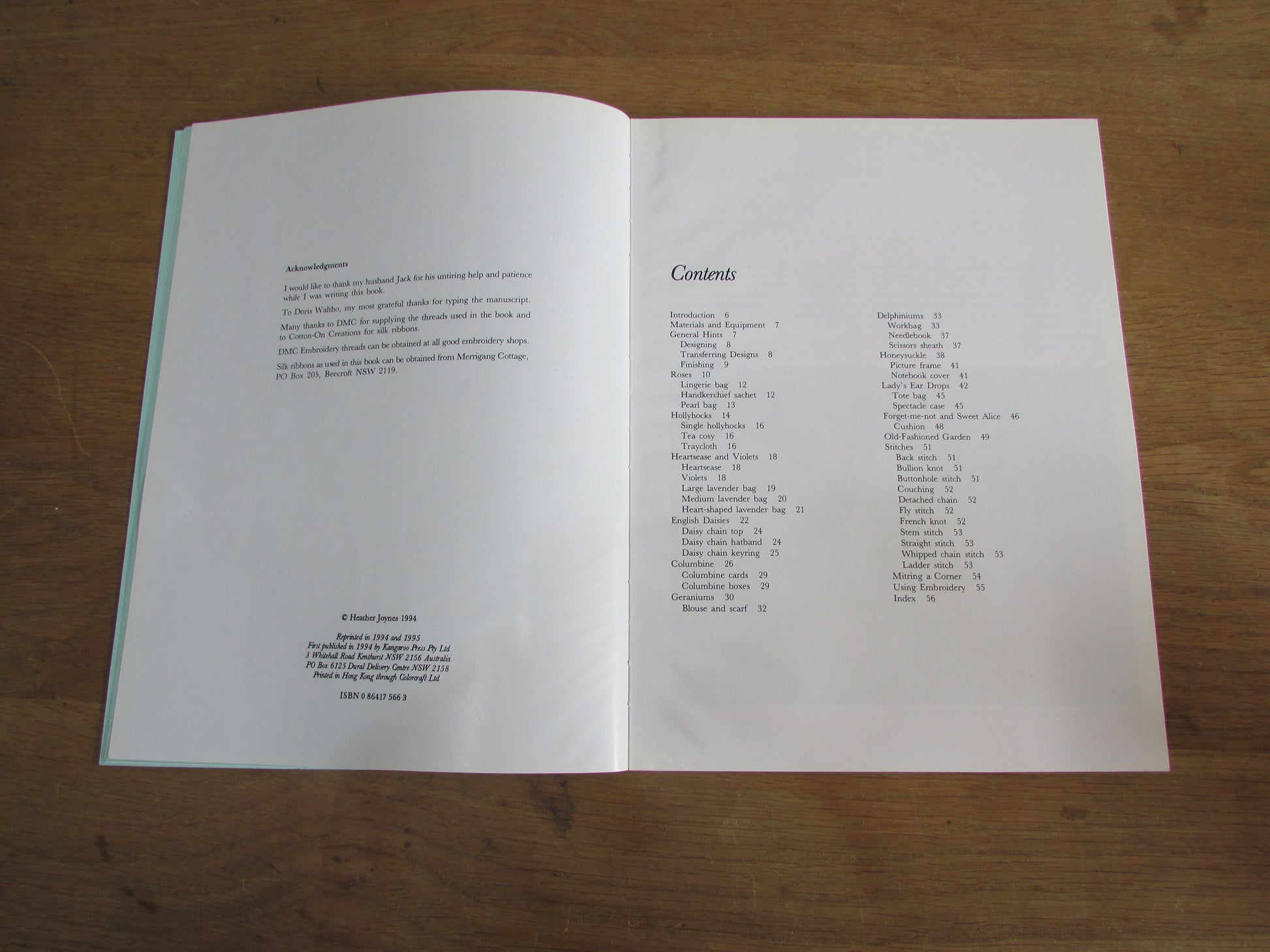 Old-Fashioned Flowers in Ribbons & Threads, by Heather Joynes (Softback, 1995)