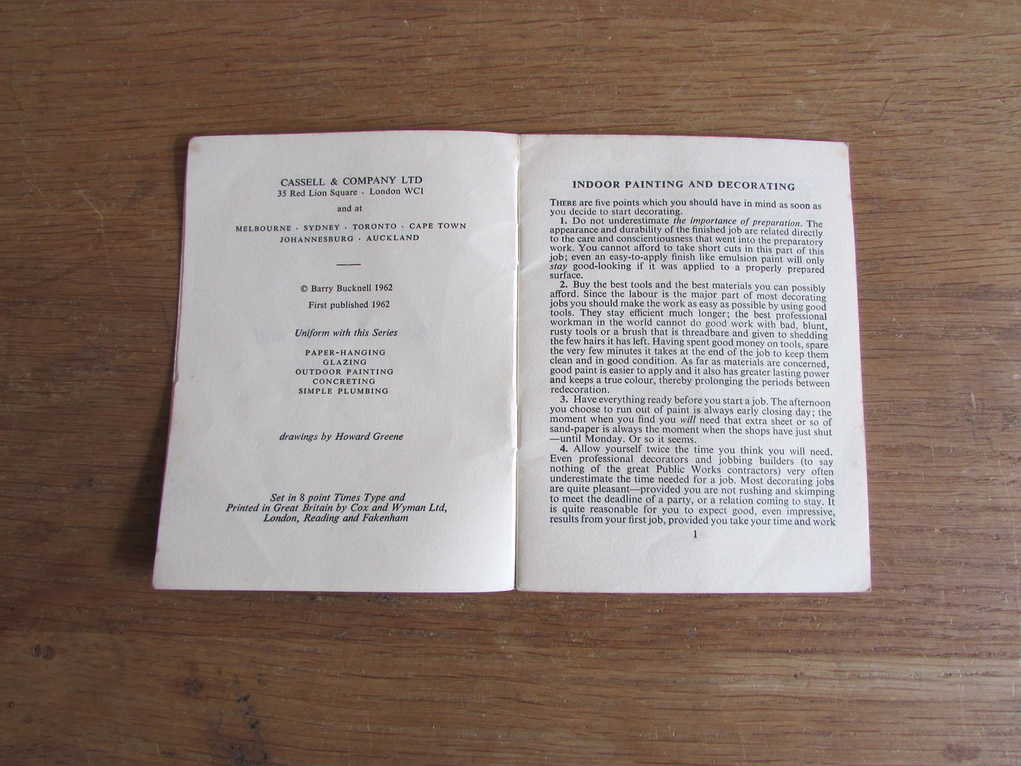 Bob-a-job books: Indoor painting, by Barry Bucknell (Softback, 1962)