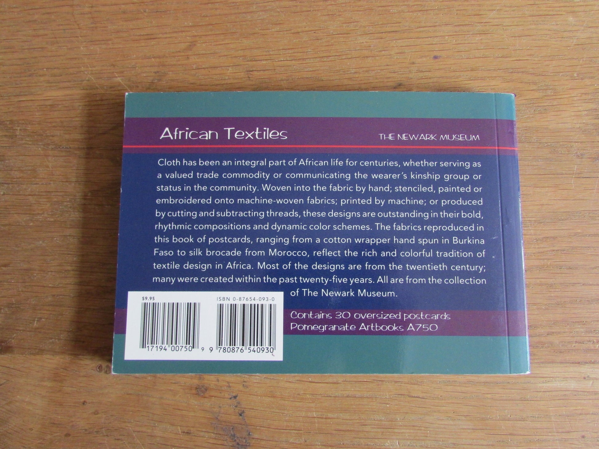 African Textiles: The Newark Museum, a book of postcards (Hardback, 1994)