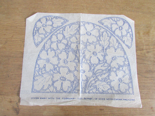 Unused February 1935 Good Needlework Magazine Hellebore embroidery transfer