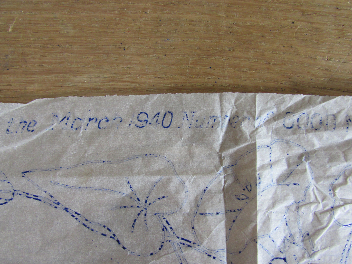 Unused March 1940 Good Needlework & Knitting magazine Calystegia Sepium embroidery transfer