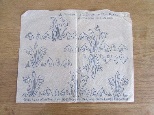 Unused May 1935 Good Needlework & Knitting Magazine lily of the valley embroidery transfer