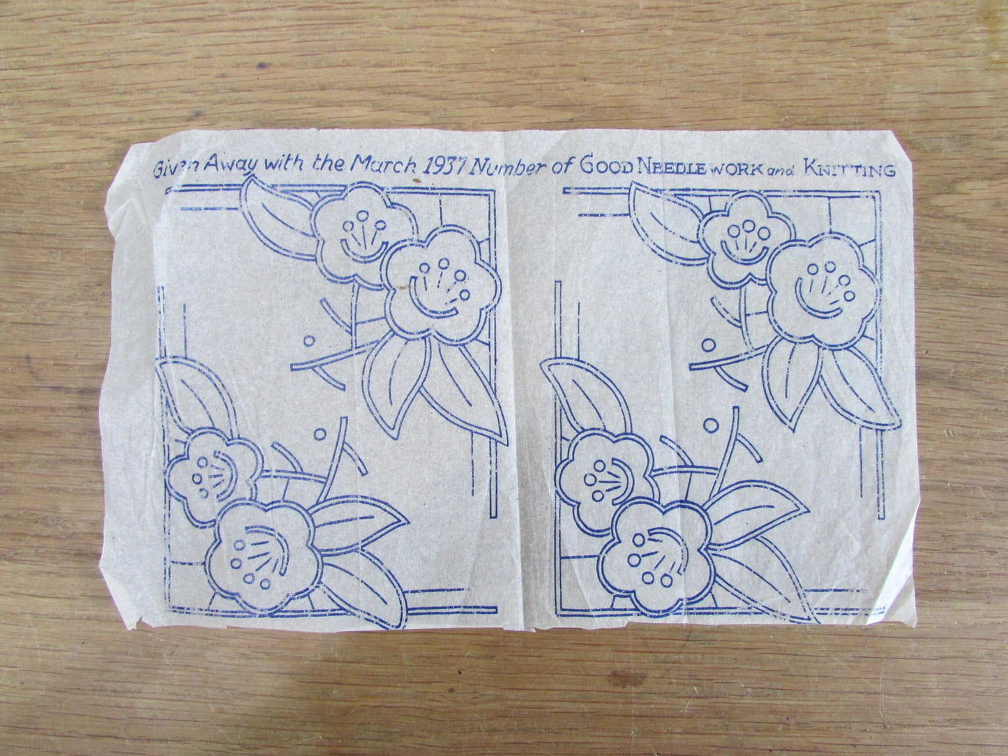 Unused March 1937 Good Needlework & Knitting Magazine flower borders embroidery transfer