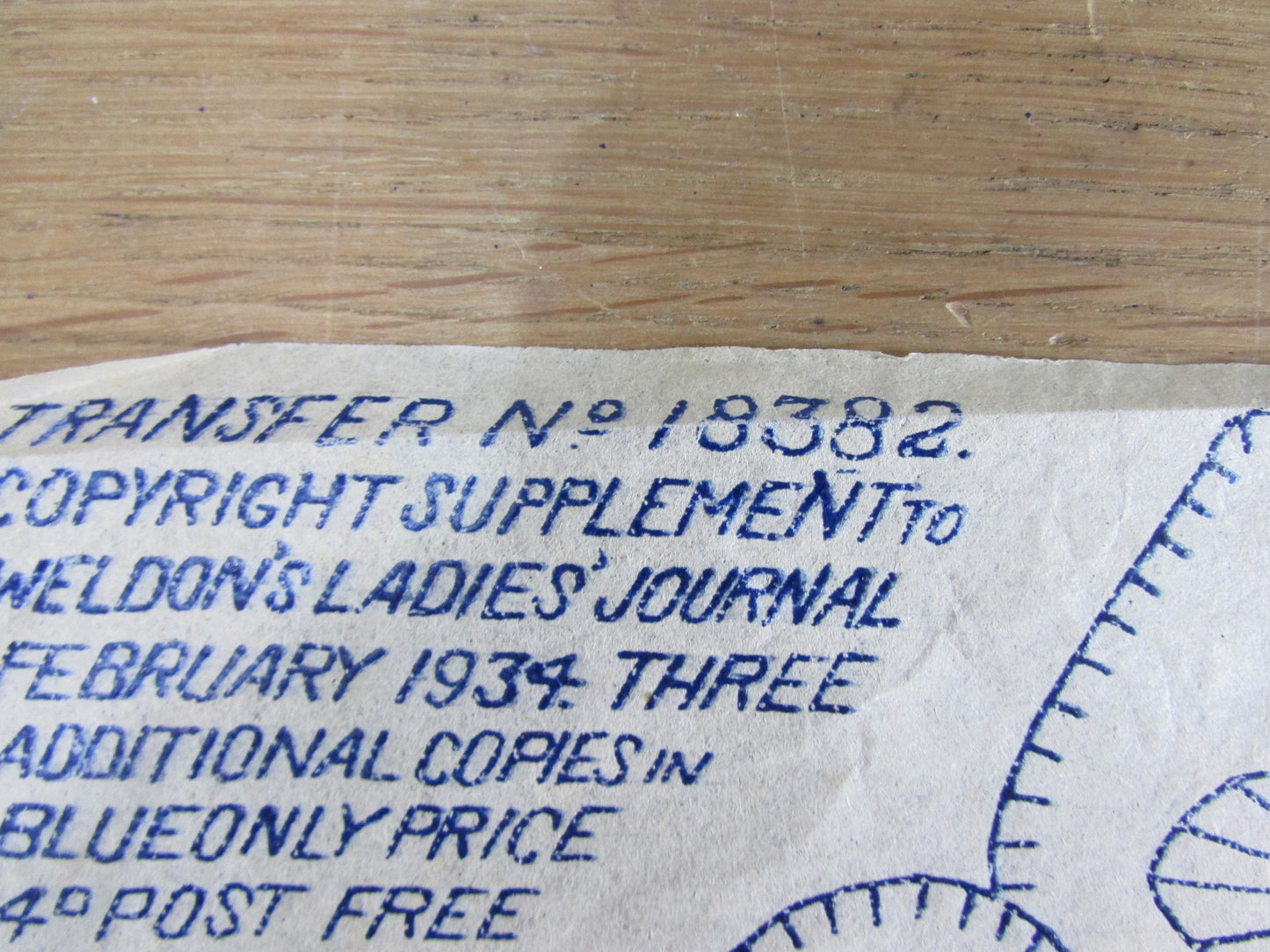 Unused February 1934 Weldon's Ladies Journal No.18382 bouquet embroidery transfer