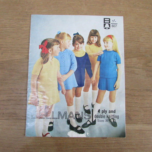 1970s Bellmans 607 knitting booklet for baby/toddler jumper suit, polo sweater suit & dress