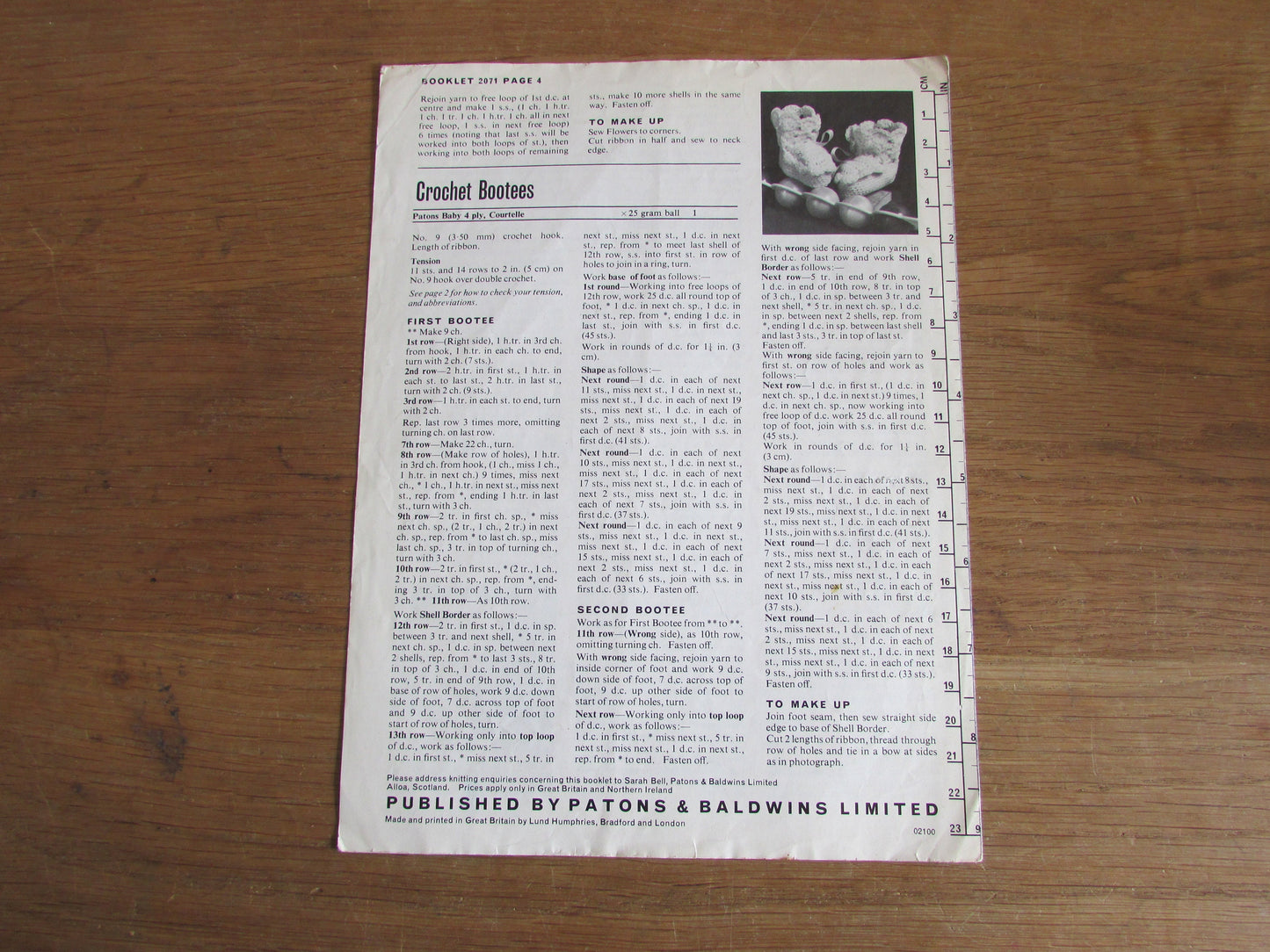 1960s Patons 2071 knitting & crochet booklet for baby accessories
