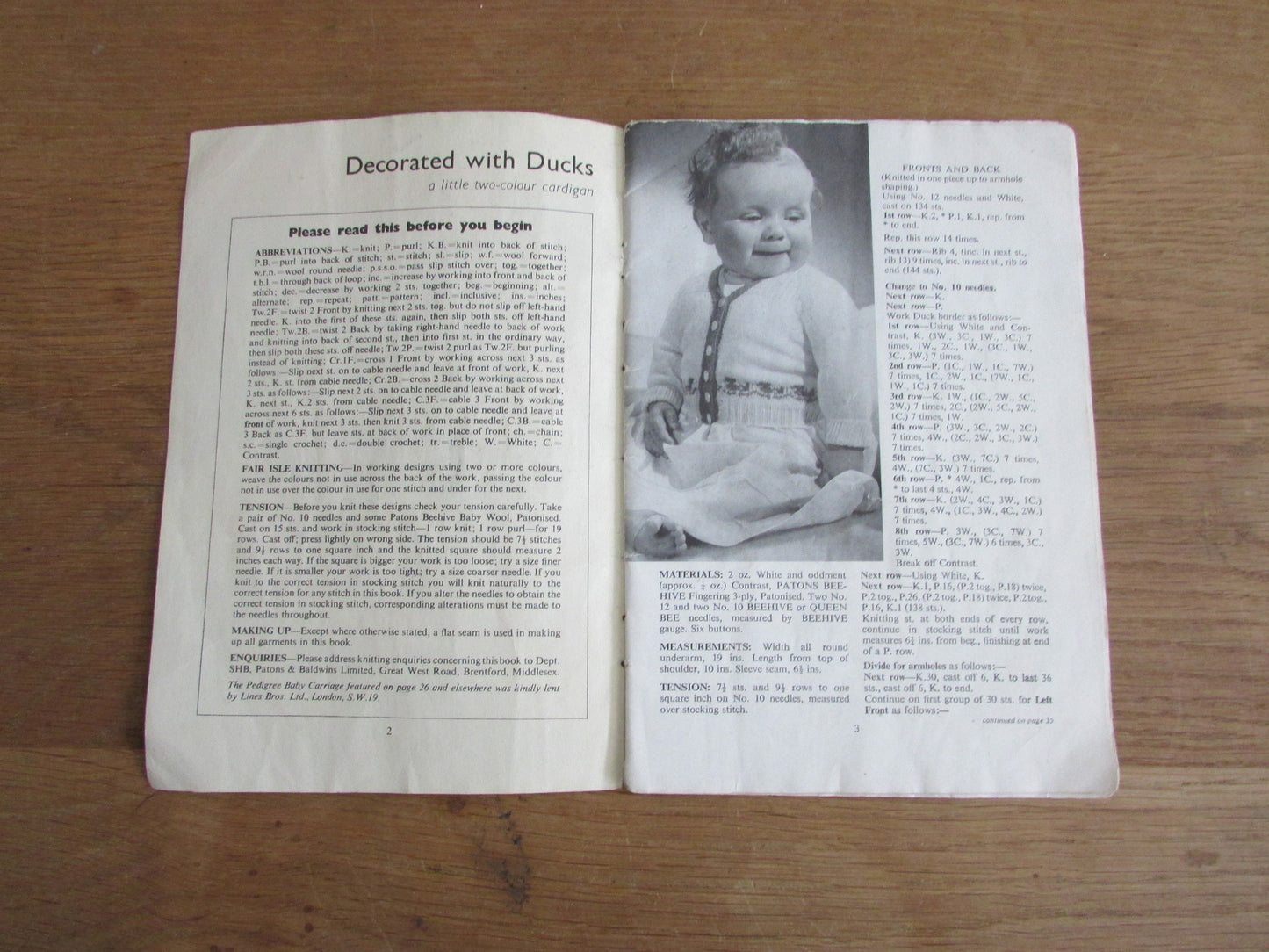 Vintage Patons & Baldwins Beehive Baby Book knitting pattern booklet