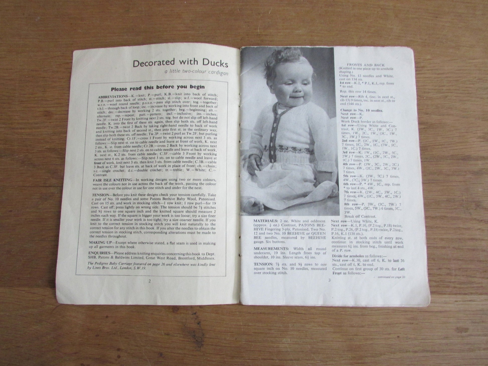 Vintage Patons & Baldwins Beehive Baby Book knitting pattern booklet