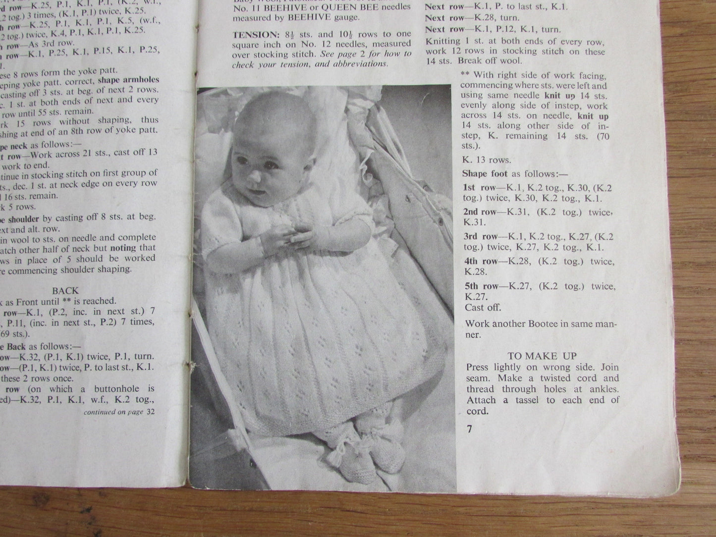 Vintage Patons & Baldwins Beehive Baby Book knitting pattern booklet