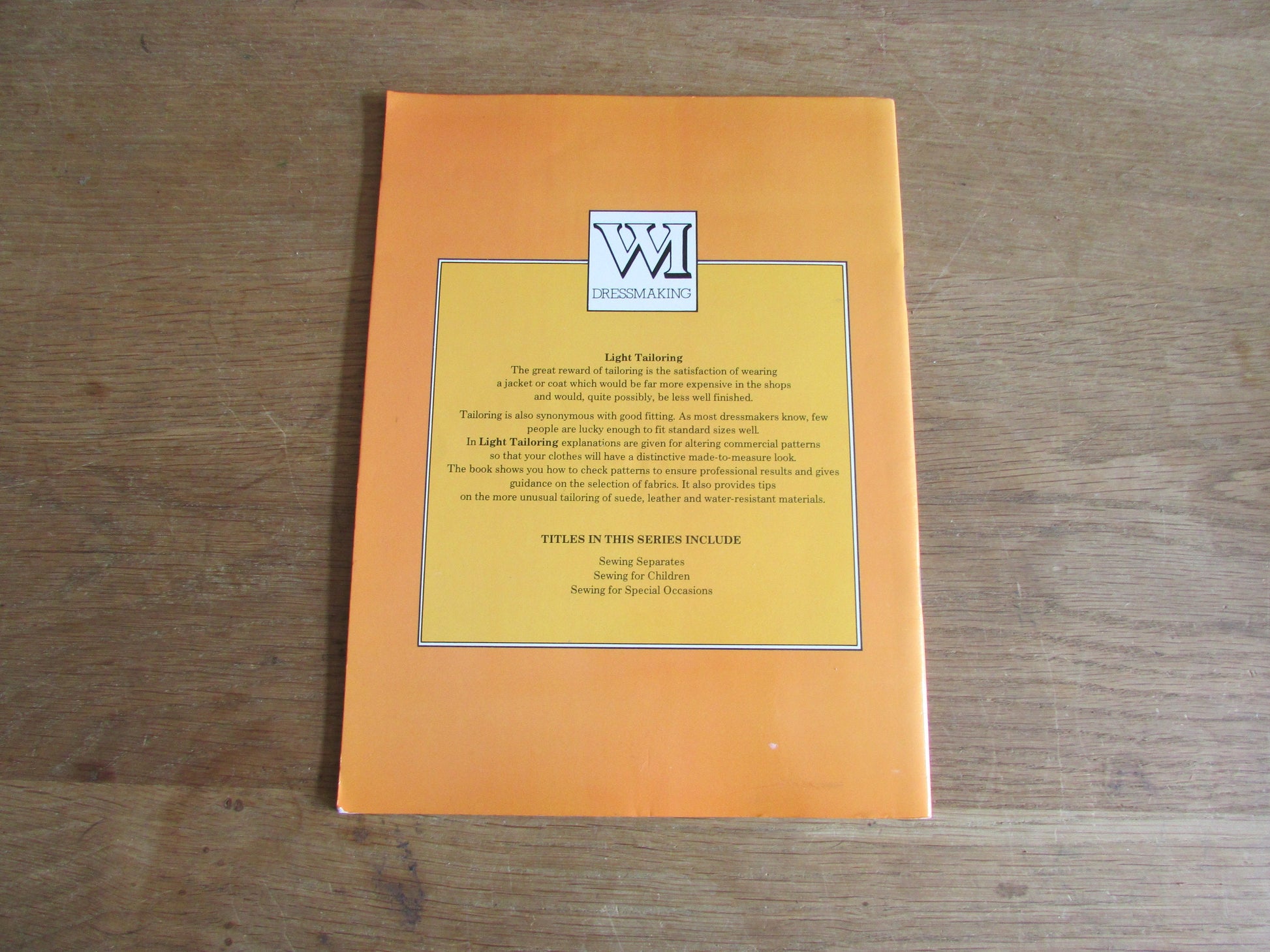 W.I Dressmaking: Light Tailoring pattern booklet (Softback, 1982)