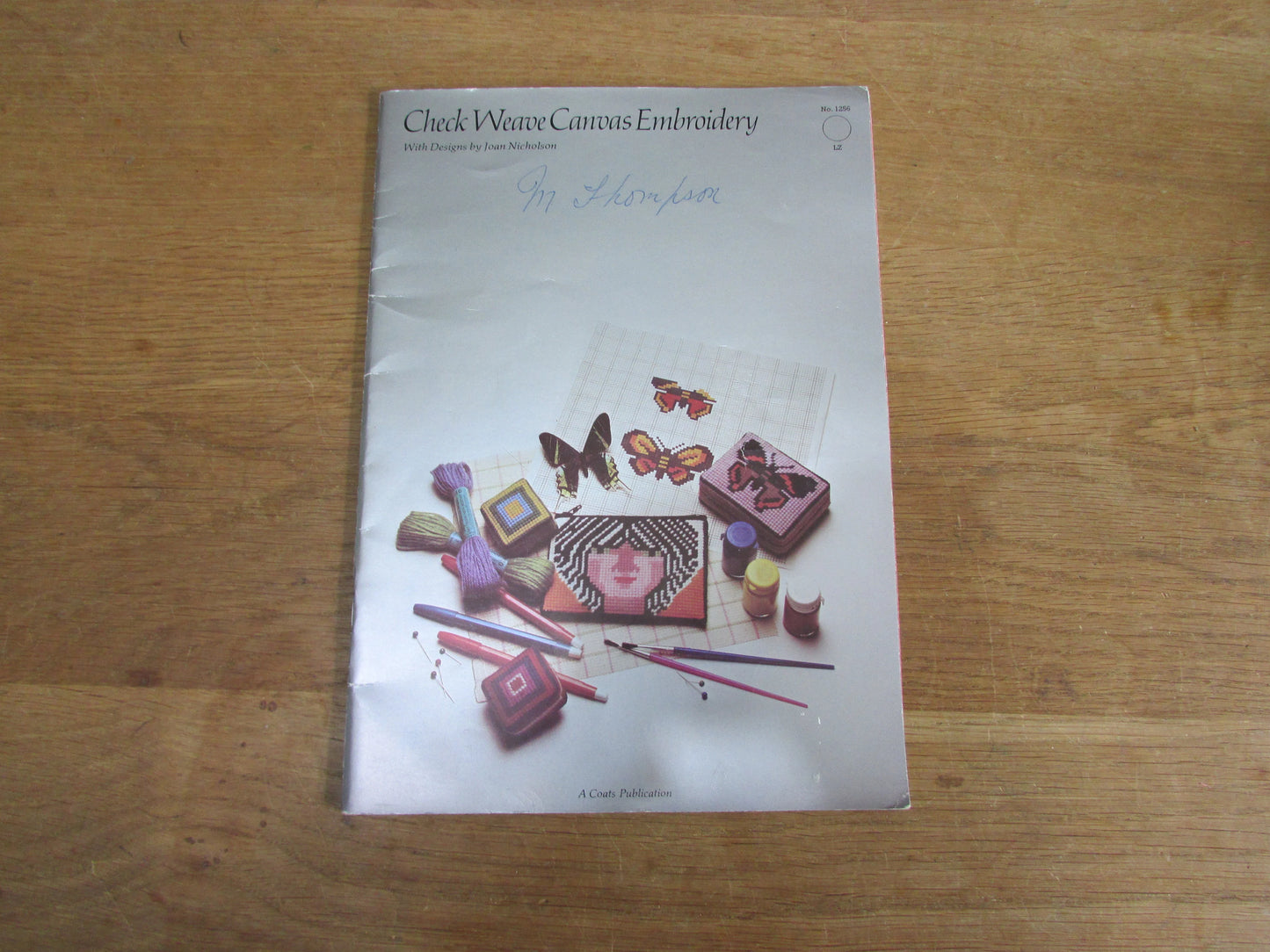 Two 1970s Coats Publication pattern booklets; Check Weave Canvas Embroidery with Designs, and Canvas Embroidery Patterns