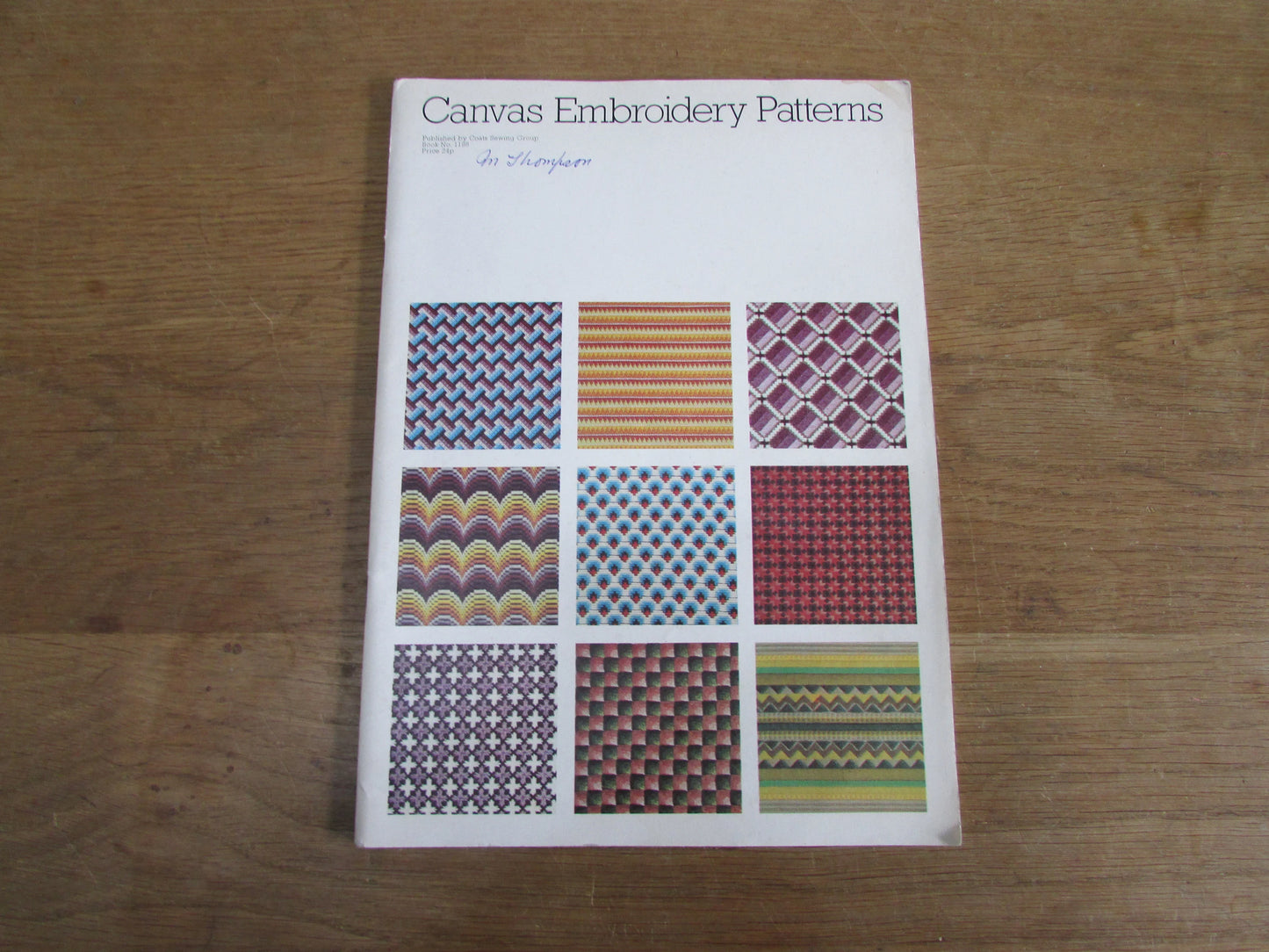 Two 1970s Coats Publication pattern booklets; Check Weave Canvas Embroidery with Designs, and Canvas Embroidery Patterns