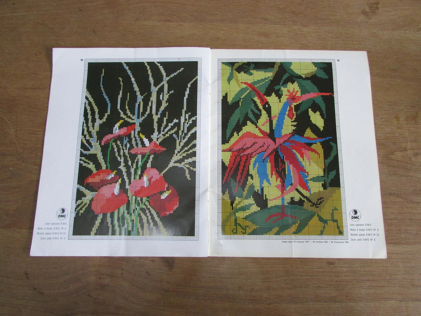 1977 DMC La Tapisserie ref 8382-1 French tapestry pattern book