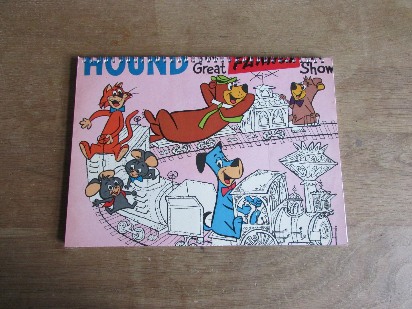 Home-made A4 wire-bound sketchbook using 100% recycled 140gsm Cartridge Paper, Huckleberry Hound