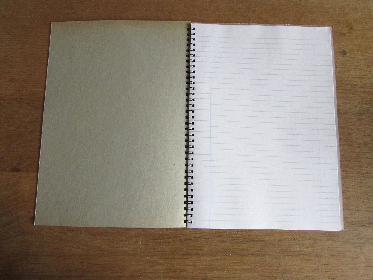 Home-made A4 wire-bound notebook, 30 sheets lined paper, Micheal Holliday