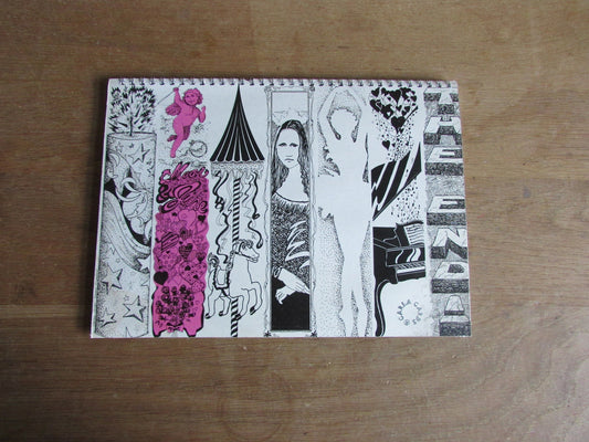 Home-made A4 wire-bound sketchbook using 100% recycled 140gsm Cartridge Paper, Mona Lisa, pink