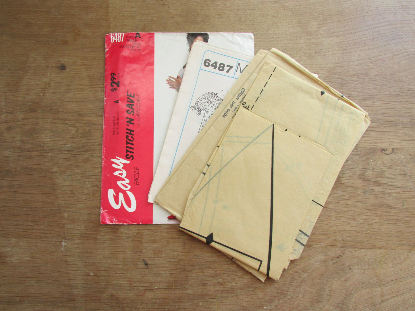 Uncut 1993 McCall's 6487 misses' top & skirt, size XS - S (complete)