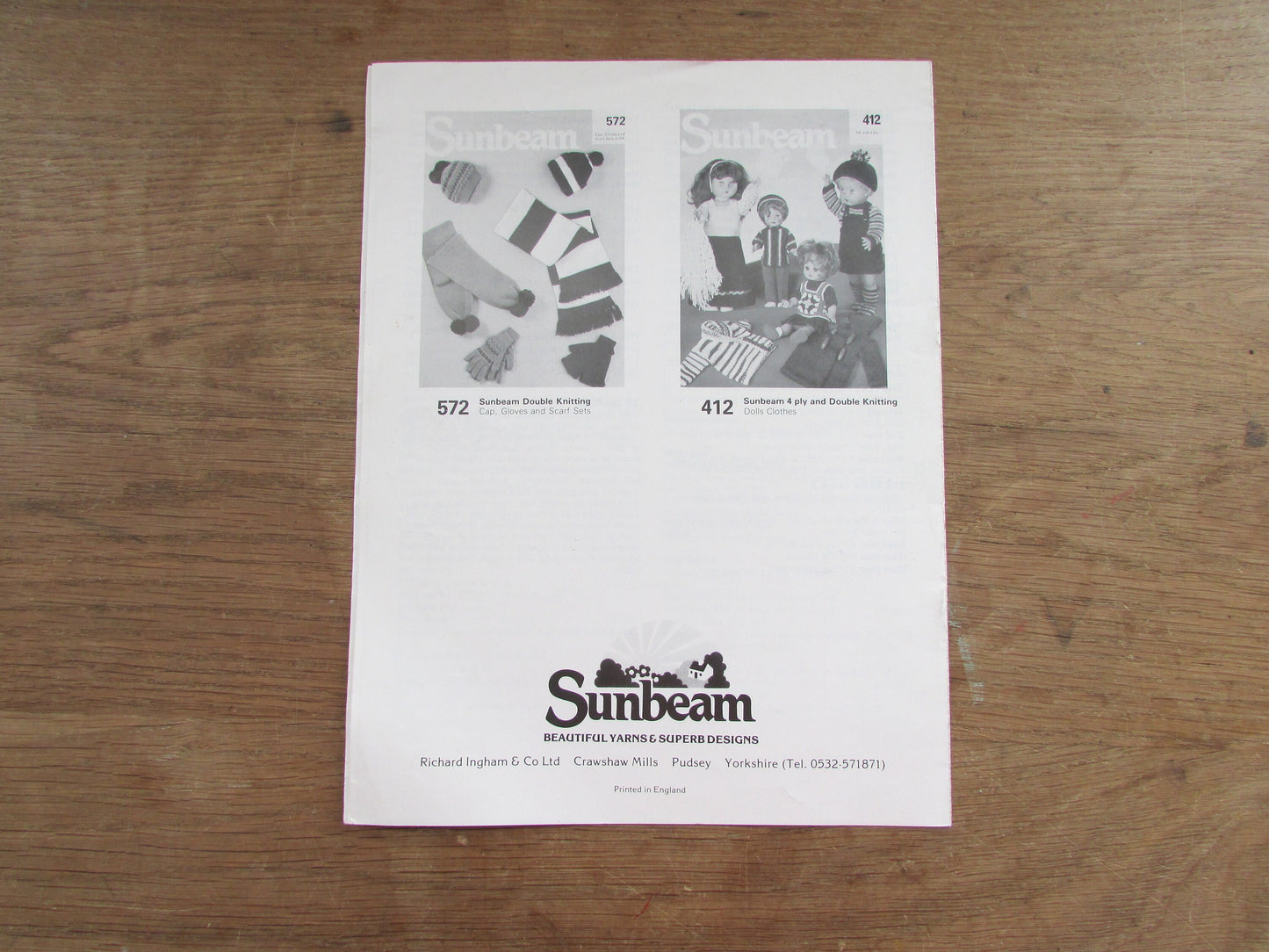 1970s Sunbeam 571 knitting & crochet pattern for Bazaar Toys
