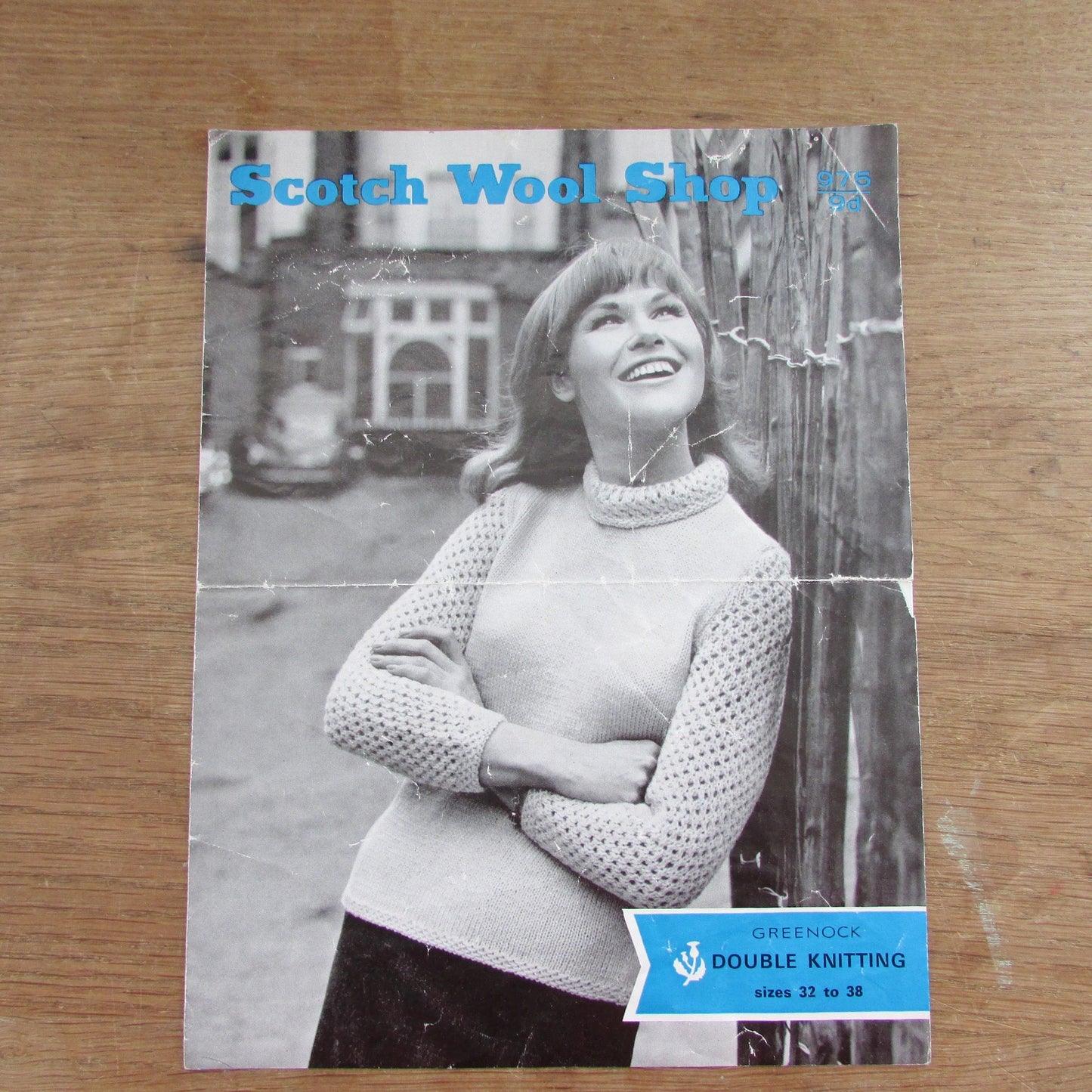 1966 Greenock 975 knitting pattern for jumper with lace sleeves