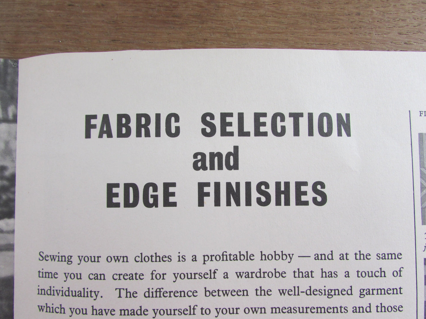 Mid-century NDS Bulletin 27A 'And So To Sew' fabric selection; edge finishes