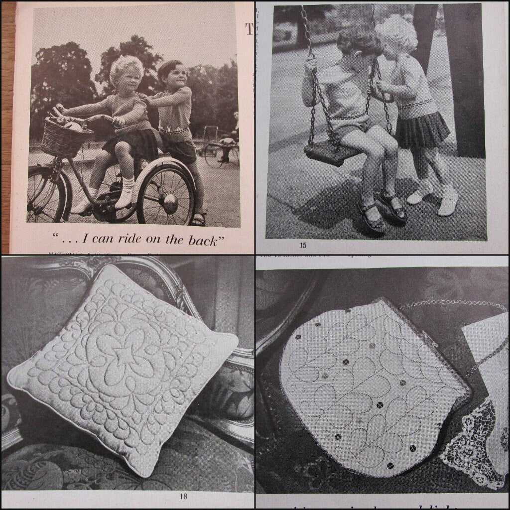 1952 Stitchcraft knitting & embroidery pattern booklet, complete with original embroidery transfer