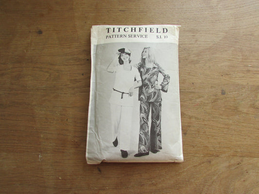 Part cut vintage Titchfield pattern service S.1 10 sewing pattern for trouser suit, sizes 10 to 16 (cut to size 16, complete)